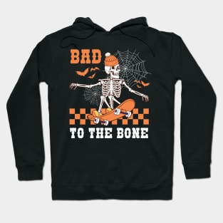 Bad To The Bone Skateboarding Skeleton Hoodie